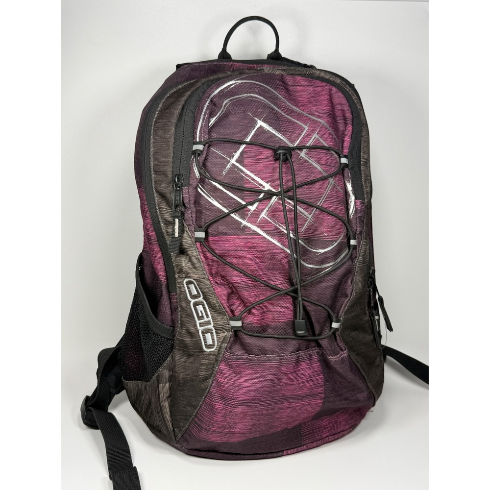 OGIO Womens Backpack Soho Laptop Bag Pink Black Plaid Bungee Tech School Travel